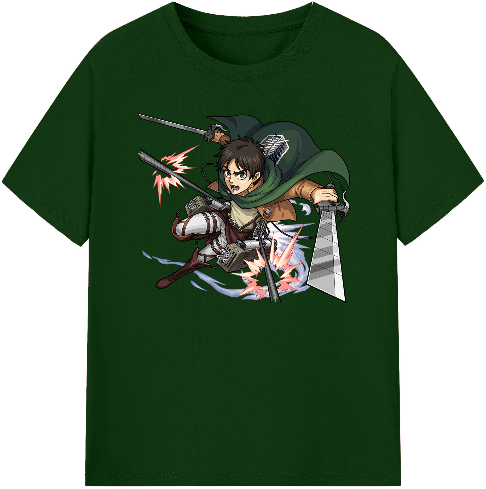 （画像用） 進撃の巨人 エレン･イェーガー Attack on Titan Eren Jäger 綿100％半袖Tシャツ（フロントプリント）